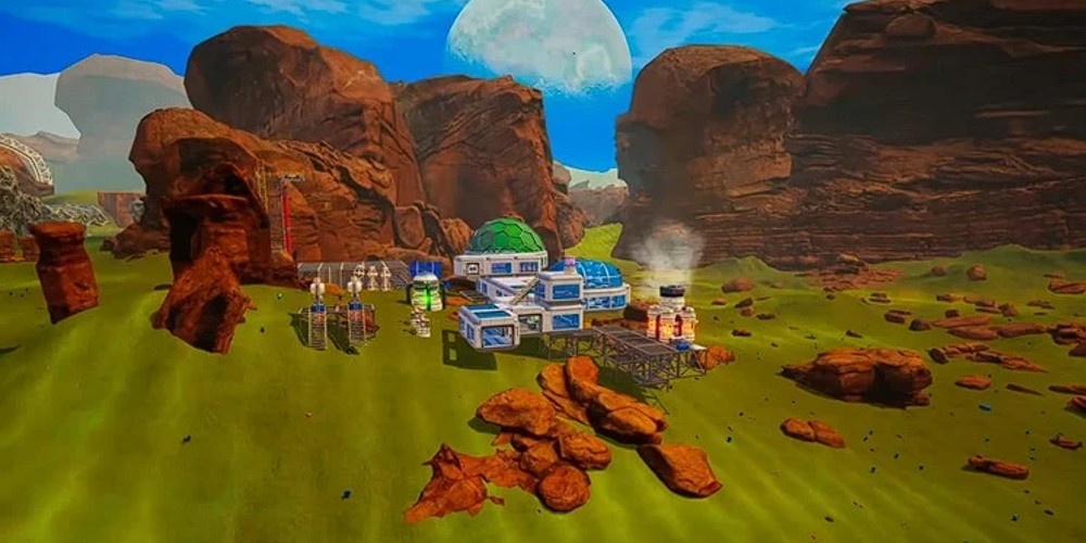 The Planet Crafter town in the planet